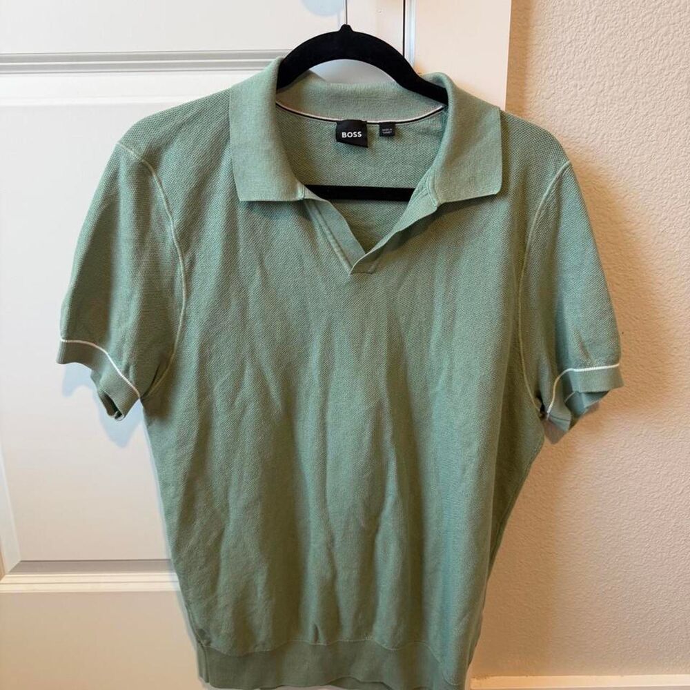 Boss Men's Green Polo-shirts